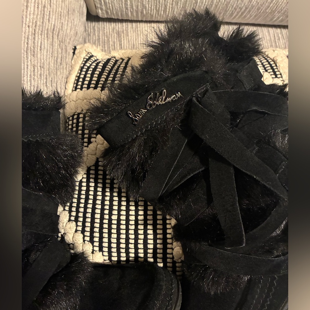 Sam Edelman Black Faux Fur Winter Boots - Picture 12 of 15